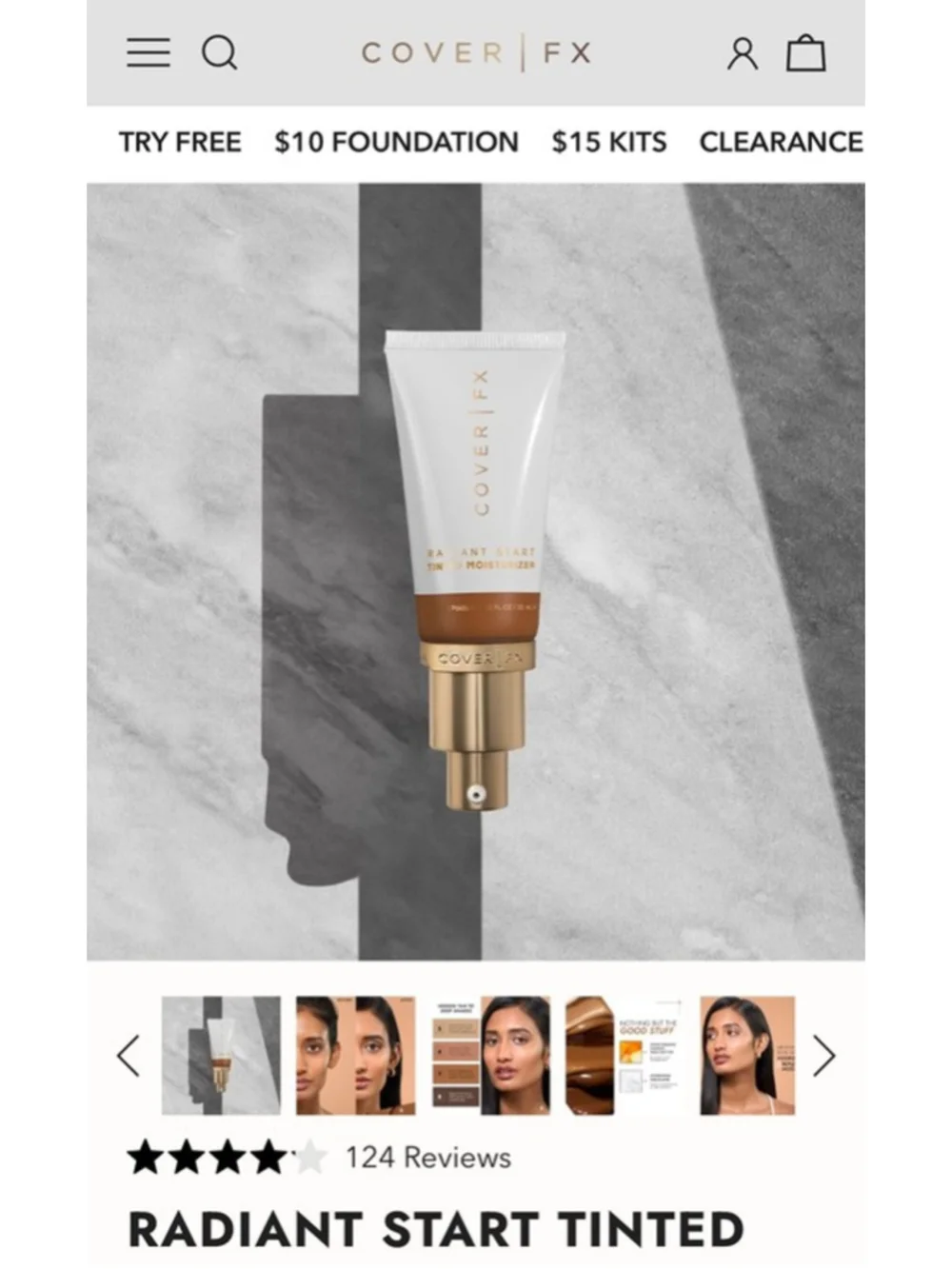 Cover FX Shade 5 Radiant Start Tinted Moisturizer Luminous Finish